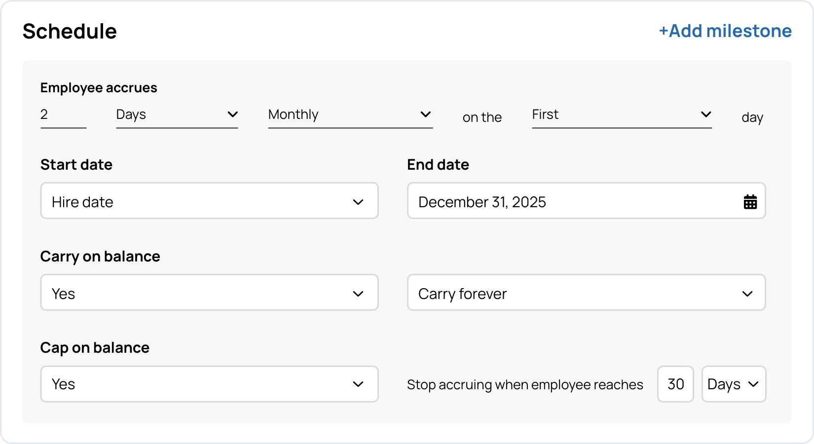 Automate how time off builds